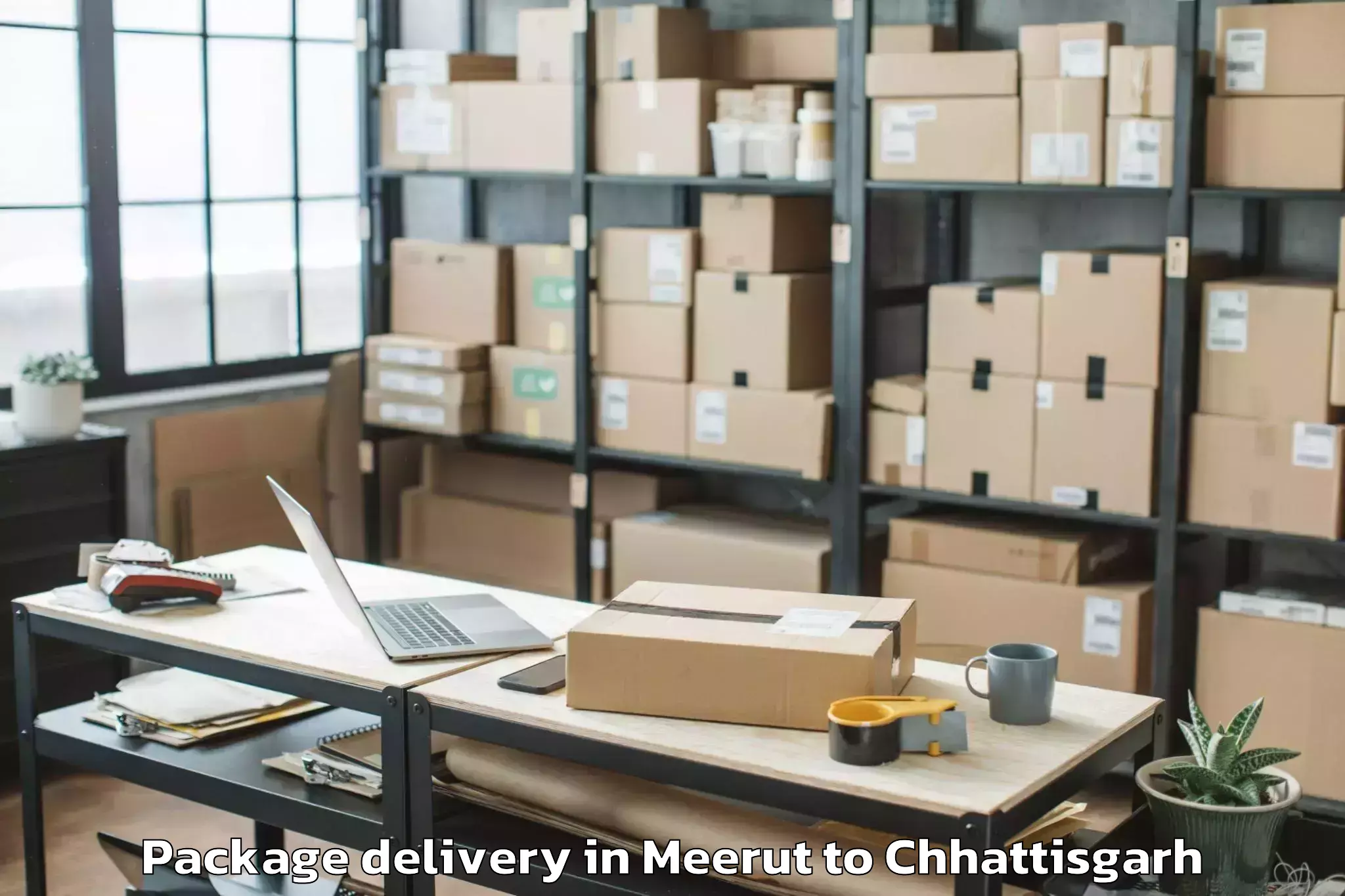 Trusted Meerut to Sarangarh Package Delivery